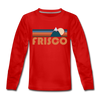 Frisco, Colorado Youth Long Sleeve Shirt - Retro Mountain Youth Long Sleeve Frisco Tee - red