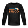 Frisco, Colorado Youth Long Sleeve Shirt - Retro Mountain Youth Long Sleeve Frisco Tee - charcoal gray
