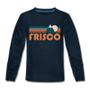 Frisco, Colorado Youth Long Sleeve Shirt - Retro Mountain Youth Long Sleeve Frisco Tee - deep navy