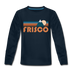 Frisco, Colorado Youth Long Sleeve Shirt - Retro Mountain Youth Long Sleeve Frisco Tee - deep navy