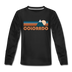 Colorado Youth Long Sleeve Shirt - Retro Mountain Youth Long Sleeve Colorado Tee - black
