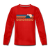 Colorado Youth Long Sleeve Shirt - Retro Mountain Youth Long Sleeve Colorado Tee - red