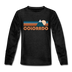 Colorado Youth Long Sleeve Shirt - Retro Mountain Youth Long Sleeve Colorado Tee - charcoal gray