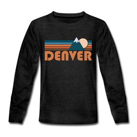 Denver, Colorado Youth Long Sleeve Shirt - Retro Mountain Youth Long Sleeve Denver Tee