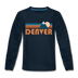 Denver, Colorado Youth Long Sleeve Shirt - Retro Mountain Youth Long Sleeve Denver Tee - deep navy