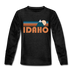 Idaho Youth Long Sleeve Shirt - Retro Mountain Youth Long Sleeve Idaho Tee - charcoal gray