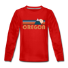 Oregon Youth Long Sleeve Shirt - Retro Mountain Youth Long Sleeve Oregon Tee