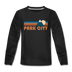 Park City, Utah Youth Long Sleeve Shirt - Retro Mountain Youth Long Sleeve Park City Tee - black