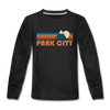 Park City, Utah Youth Long Sleeve Shirt - Retro Mountain Youth Long Sleeve Park City Tee