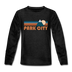 Park City, Utah Youth Long Sleeve Shirt - Retro Mountain Youth Long Sleeve Park City Tee - charcoal gray