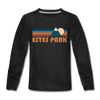 Estes Park, Colorado Youth Long Sleeve Shirt - Retro Mountain Youth Long Sleeve Estes Park Tee - black