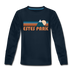 Estes Park, Colorado Youth Long Sleeve Shirt - Retro Mountain Youth Long Sleeve Estes Park Tee - deep navy