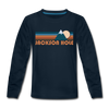Jackson Hole, Wyoming Youth Long Sleeve Shirt - Retro Mountain Youth Long Sleeve Jackson Hole Tee