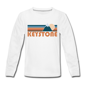 Keystone, Colorado Youth Long Sleeve Shirt - Retro Mountain Youth Long Sleeve Keystone Tee