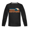 Keystone, Colorado Youth Long Sleeve Shirt - Retro Mountain Youth Long Sleeve Keystone Tee - black