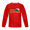 Keystone, Colorado Youth Long Sleeve Shirt - Retro Mountain Youth Long Sleeve Keystone Tee - red