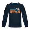 Keystone, Colorado Youth Long Sleeve Shirt - Retro Mountain Youth Long Sleeve Keystone Tee - deep navy