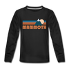 Mammoth, California Youth Long Sleeve Shirt - Retro Mountain Youth Long Sleeve Mammoth Tee - black