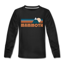 Mammoth, California Youth Long Sleeve Shirt - Retro Mountain Youth Long Sleeve Mammoth Tee - black