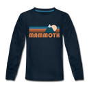 Mammoth, California Youth Long Sleeve Shirt - Retro Mountain Youth Long Sleeve Mammoth Tee - deep navy
