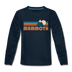Mammoth, California Youth Long Sleeve Shirt - Retro Mountain Youth Long Sleeve Mammoth Tee - deep navy