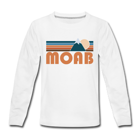 Moab, Utah Youth Long Sleeve Shirt - Retro Mountain Youth Long Sleeve Moab Tee
