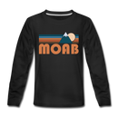 Moab, Utah Youth Long Sleeve Shirt - Retro Mountain Youth Long Sleeve Moab Tee - black