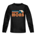 Moab, Utah Youth Long Sleeve Shirt - Retro Mountain Youth Long Sleeve Moab Tee - charcoal gray