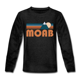 Moab, Utah Youth Long Sleeve Shirt - Retro Mountain Youth Long Sleeve Moab Tee