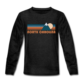 North Carolina Youth Long Sleeve Shirt - Retro Mountain Youth Long Sleeve North Carolina Tee