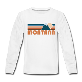 Montana Youth Long Sleeve Shirt - Retro Mountain Youth Long Sleeve Montana Tee