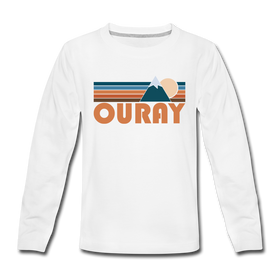 Ouray, Colorado Youth Long Sleeve Shirt - Retro Mountain Youth Long Sleeve Ouray Tee