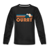 Ouray, Colorado Youth Long Sleeve Shirt - Retro Mountain Youth Long Sleeve Ouray Tee - black