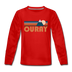 Ouray, Colorado Youth Long Sleeve Shirt - Retro Mountain Youth Long Sleeve Ouray Tee - red