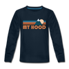 Mount Hood, Oregon Youth Long Sleeve Shirt - Retro Mountain Youth Long Sleeve Mount Hood Tee
