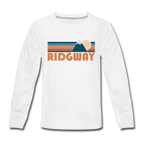 Ridgway, Colorado Youth Long Sleeve Shirt - Retro Mountain Youth Long Sleeve Ridgway Tee