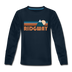 Ridgway, Colorado Youth Long Sleeve Shirt - Retro Mountain Youth Long Sleeve Ridgway Tee - deep navy