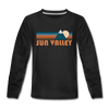 Sun Valley, Idaho Youth Long Sleeve Shirt - Retro Mountain Youth Long Sleeve Sun Valley Tee - black