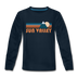 Sun Valley, Idaho Youth Long Sleeve Shirt - Retro Mountain Youth Long Sleeve Sun Valley Tee - deep navy