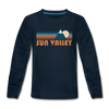Sun Valley, Idaho Youth Long Sleeve Shirt - Retro Mountain Youth Long Sleeve Sun Valley Tee