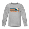 Telluride, Colorado Youth Long Sleeve Shirt - Retro Mountain Youth Long Sleeve Telluride Tee - heather gray