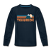 Telluride, Colorado Youth Long Sleeve Shirt - Retro Mountain Youth Long Sleeve Telluride Tee - deep navy