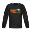 Tennessee Youth Long Sleeve Shirt - Retro Mountain Youth Long Sleeve Tennessee Tee - black
