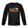 Tennessee Youth Long Sleeve Shirt - Retro Mountain Youth Long Sleeve Tennessee Tee - charcoal gray