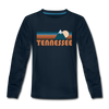 Tennessee Youth Long Sleeve Shirt - Retro Mountain Youth Long Sleeve Tennessee Tee - deep navy