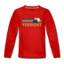 Vermont Youth Long Sleeve Shirt - Retro Mountain Youth Long Sleeve Vermont Tee - red