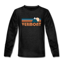 Vermont Youth Long Sleeve Shirt - Retro Mountain Youth Long Sleeve Vermont Tee - charcoal gray