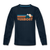 Vermont Youth Long Sleeve Shirt - Retro Mountain Youth Long Sleeve Vermont Tee - deep navy