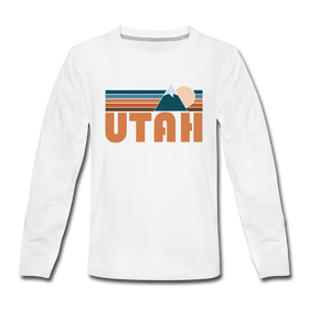 Utah Youth Long Sleeve Shirt - Retro Mountain Youth Long Sleeve Utah Tee
