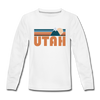 Utah Youth Long Sleeve Shirt - Retro Mountain Youth Long Sleeve Utah Tee